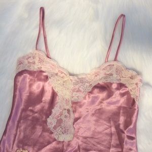 Pink silk/satin lingerie top